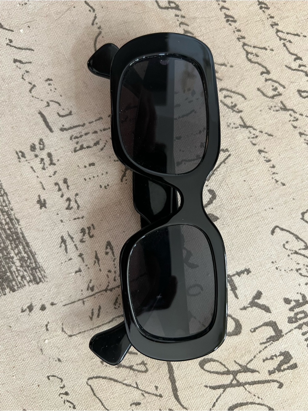 OAK + FORT Black Gloss Rectangle Sunglasses